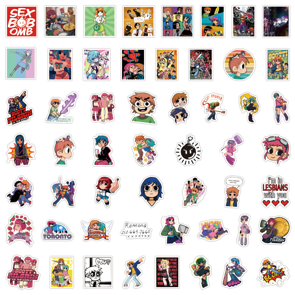 55pcs Cute Scott Pilgrim stick - Laptop Accessories Aesthetic recension och pris